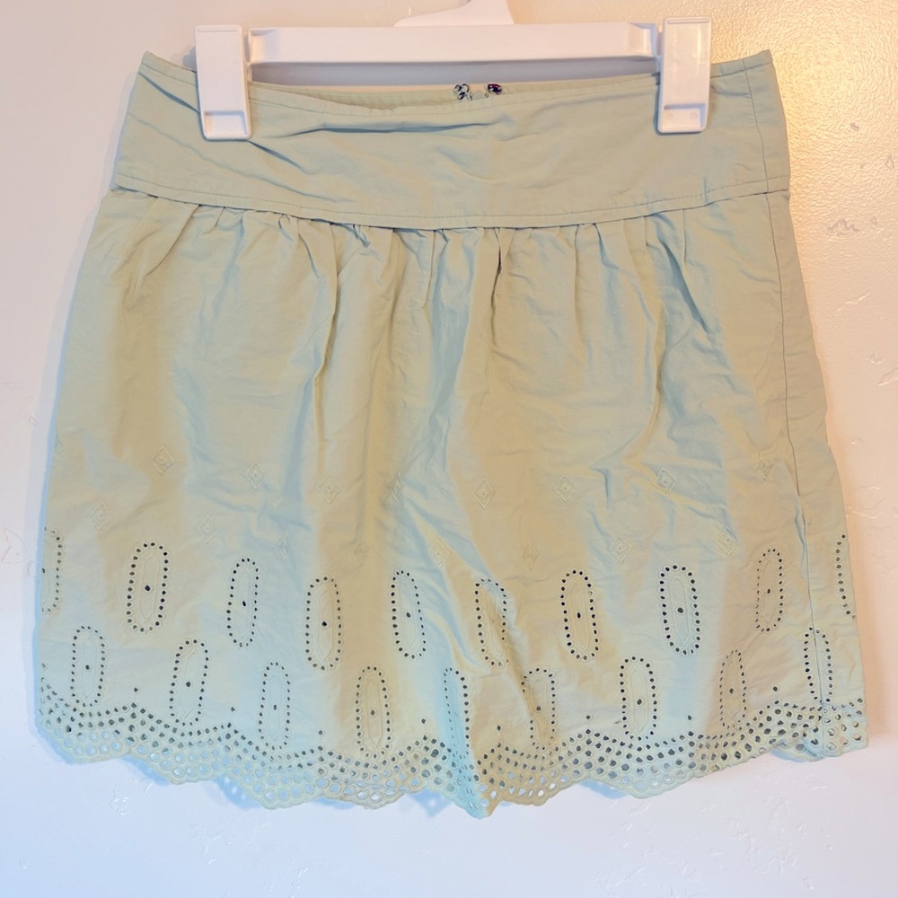 Mint Green Eyelet Skirt